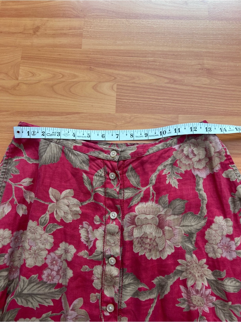 Vintage Lauren Ralph Lauren 100% Linen Floral Maxi Skirt - Picture 4 of 7